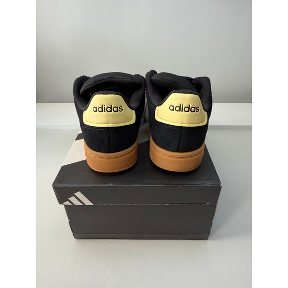 Adidas Grand Court Alpha 00s Black Yellow Suede Sneakers IH1288 Womens 7.5 New - Picture 2 of 8